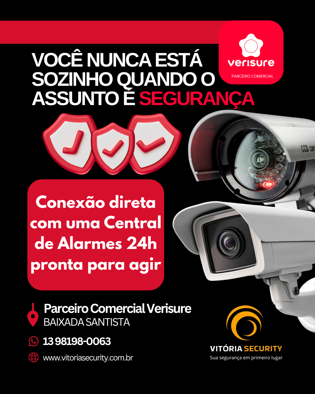 Vitória Security reforça a proteção de residências e empresas com tecnologia de monitoramento 24 horas na Baixada Santista
